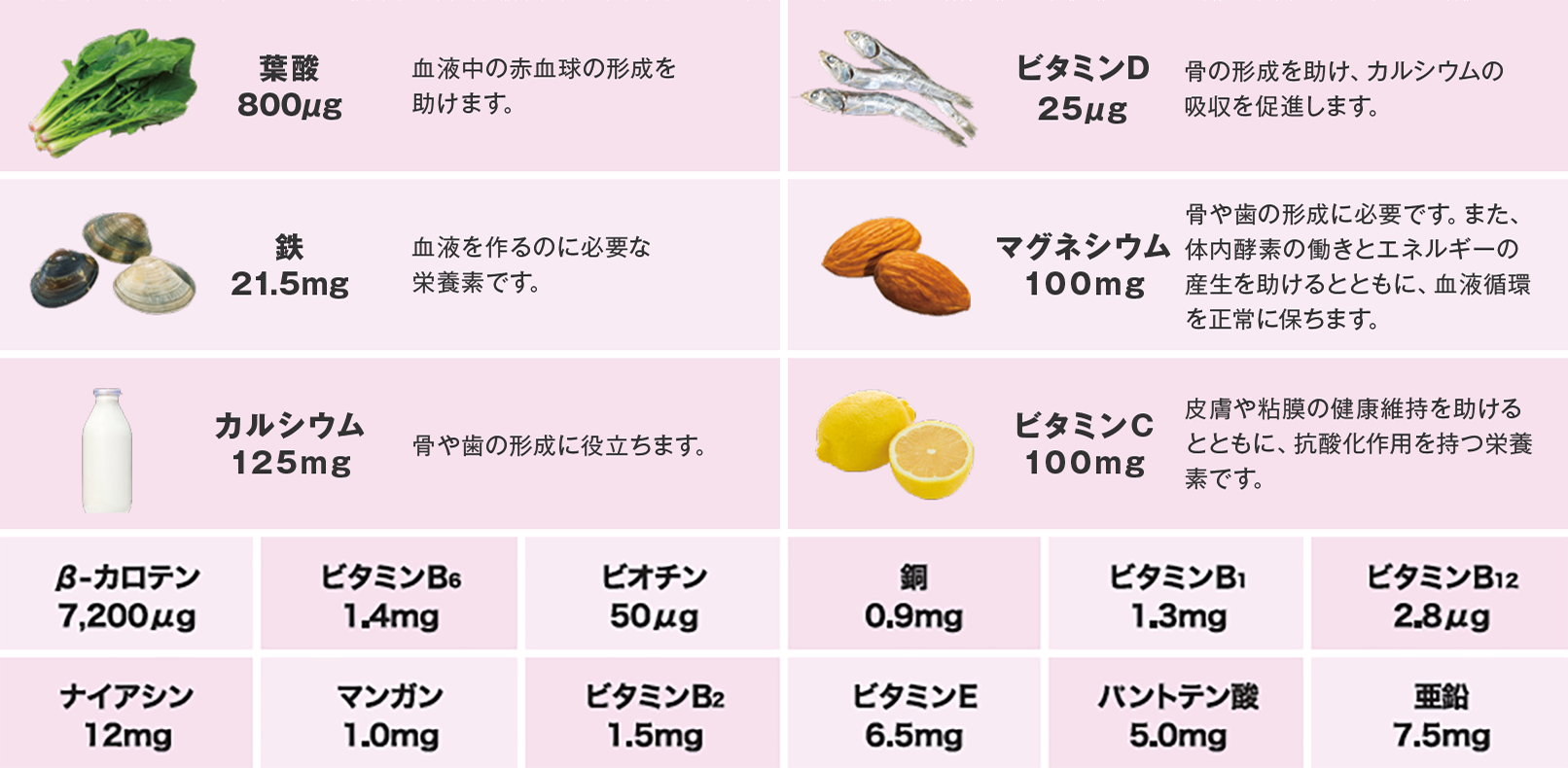エレビットの成分表