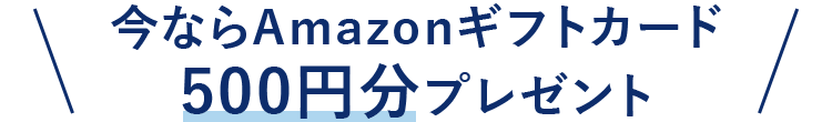 今ならAmazonギフトカード500円分プレゼント